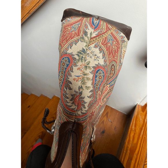 Brighton Pheasant Tapestry and Leather Weekender Tote - RARE Collectors Purse - Picture 9 of 13